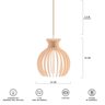 Luminária Pendente Madeira Nacar 18cm Soquete E27 Sala Pessego - 7