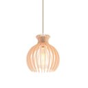 Ver imagem 3 de Luminária Pendente Madeira Nacar 18cm Soquete E27 Sala Pessego