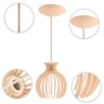Luminária Pendente Madeira Nacar 18cm Soquete E27 Sala Pessego - 5