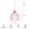 Luminária Pendente Madeira Nacar 18cm Soquete E27 Sala Rosa Claro - 7
