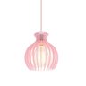 Luminária Pendente Madeira Nacar 18cm Soquete E27 Sala Rosa Claro - 3