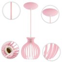 Ver imagem 5 de Luminária Pendente Madeira Nacar 18cm Soquete E27 Sala Rosa Claro