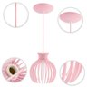 Luminária Pendente Madeira Nacar 18cm Soquete E27 Sala Rosa Claro - 5