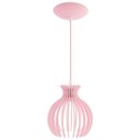 Ver imagem 1 de Luminária Pendente Madeira Nacar 18cm Soquete E27 Sala Rosa Claro