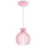 Luminária Pendente Madeira Nacar 18cm Soquete E27 Sala Rosa Claro - 1