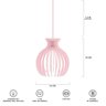 Luminária Pendente Duplo Madeira Nacar 18cm CR Soquete E27 Rosa Claro - 7