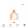 Luminária Pendente Duplo Madeira Nacar 18cm CQ Soquete E27 Pessego - 7