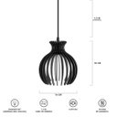 Ver imagem 7 de Luminária Pendente Duplo Madeira Nacar 18cm Cq Soquete E27 Preto