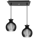 Ver imagem 1 de Luminária Pendente Duplo Madeira Nacar 18cm Cq Soquete E27 Preto