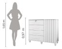 Ver imagem 5 de Cômoda Sapateira Grécia com Chave 1 Porta Ripado Flex - 4 Cores:branco