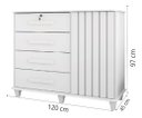 Ver imagem 4 de Cômoda Sapateira Grécia com Chave 1 Porta Ripado Flex - 4 Cores:branco