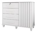 Ver imagem 2 de Cômoda Sapateira Grécia com Chave 1 Porta Ripado Flex - 4 Cores:branco
