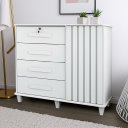 Ver imagem 3 de Cômoda Sapateira Grécia com Chave 1 Porta Ripado Flex - 4 Cores:branco