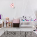 Ver imagem 2 de Luminária Pendente Triplo Madeira Nacar 18cm CR Soquete E27 Rosa Claro