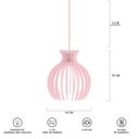 Ver imagem 6 de Luminária Pendente Triplo Madeira Nacar 18cm CR Soquete E27 Rosa Claro