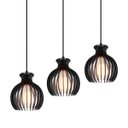 Ver imagem 3 de Luminária Pendente Triplo Madeira Nacar 18cm Cq Soquete E27 Preto