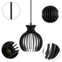 Ver imagem 5 de Luminária Pendente Triplo Madeira Nacar 18cm Cq Soquete E27 Preto