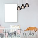 Ver imagem 2 de Luminária Pendente Triplo Madeira Nacar 18cm Cq Soquete E27 Preto