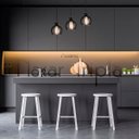 Ver imagem 4 de Luminária Pendente Triplo Madeira Nacar 18cm Cq Soquete E27 Preto