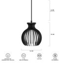 Ver imagem 6 de Luminária Pendente Triplo Madeira Nacar 18cm Cq Soquete E27 Preto