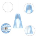 Ver imagem 5 de Luminária Pendente Triplo Madeira Koni 20cm CQ Soquete E27 Azul Claro