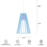 Luminária Pendente Triplo Madeira Koni 20cm CQ Soquete E27 Azul Claro - 6