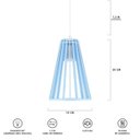 Ver imagem 6 de Luminária Pendente Triplo Madeira Koni 20cm CQ Soquete E27 Azul Claro