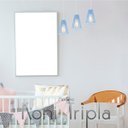 Ver imagem 2 de Luminária Pendente Triplo Madeira Koni 20cm CQ Soquete E27 Azul Claro