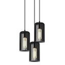 Ver imagem 3 de Luminária Pendente Triplo Madeira Paladio Cr Sala Jantar E27 Preto