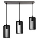 Ver imagem 1 de Luminária Pendente Triplo Madeira Paladio Cq Sala Jantar E27 Preto