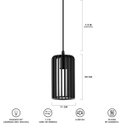 Ver imagem 7 de Luminária Pendente Duplo Madeira Paladio Cr Sala Jantar E27 Preto