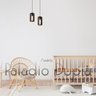 Luminária Pendente Duplo Madeira Paladio CQ Sala Jantar E27 Marrom - 2