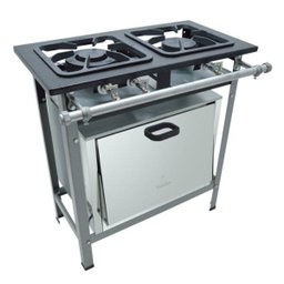 Fogão Industrial 2 Bocas com Forno 30cmx30cm à Gás Metalmaq - 1