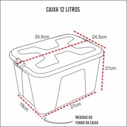 Kit com 3 Caixas Organizadoras Multiuso Transparente 12l – Organização e Praticidade - 4