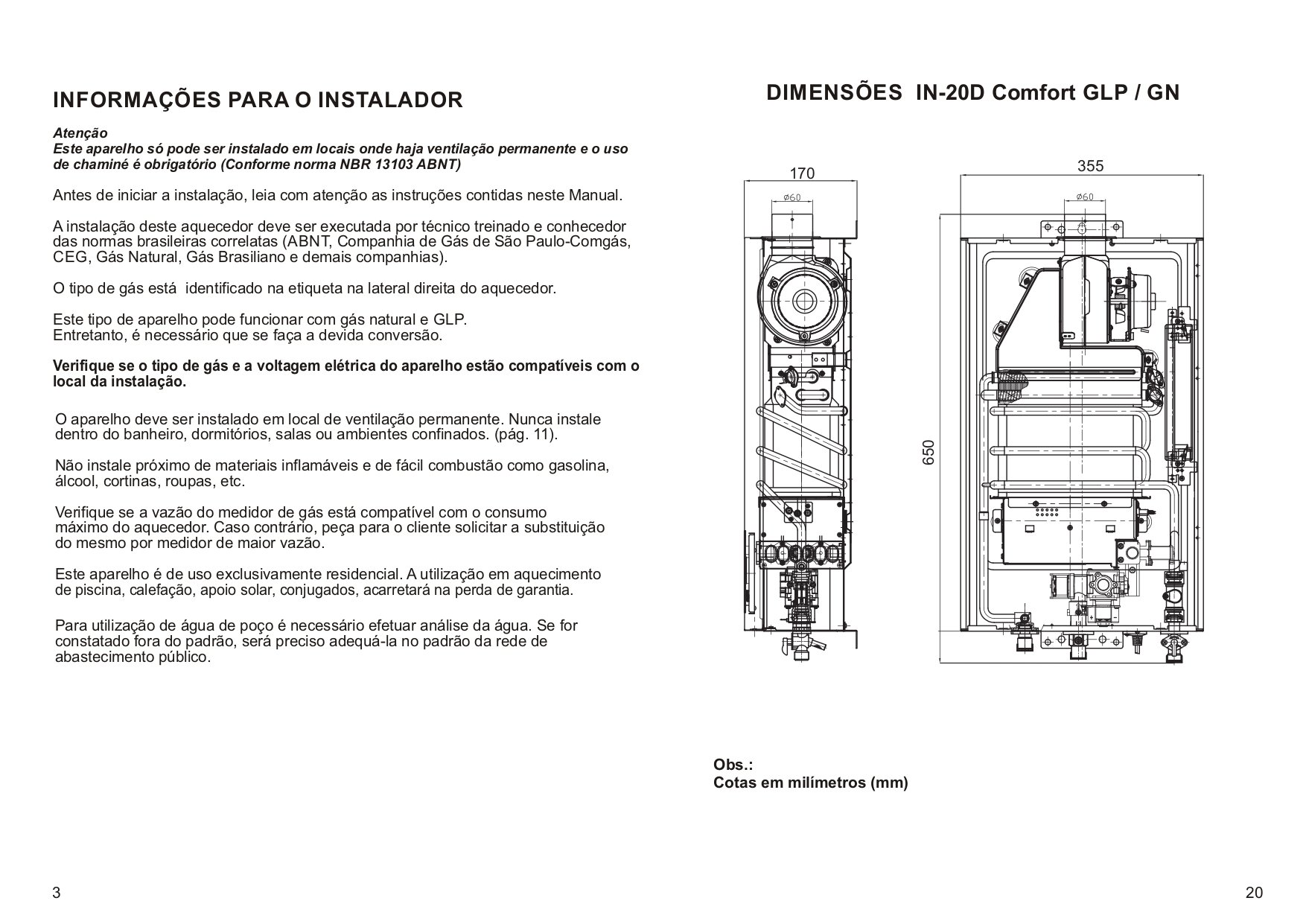 Aquecedor a Gas Linha Digital In 20d Gn - Inova - 7