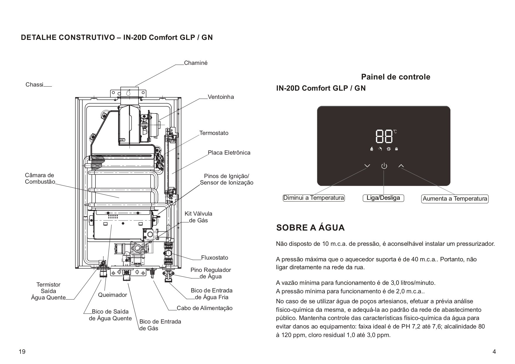 Aquecedor a Gas Linha Digital In 20d Gn - Inova - 8