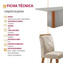 Ver imagem 6 de Mesa de Jantar Isadora com 4 Cadeiras Moderna Mo... Veludo Creme /off / /serig Off com Vidro