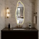 Ver imagem 2 de Espelho Decorativo Orgânico com Led Embutido 80cm – Elegância para Ambientes Contemporâneo