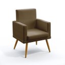 Ver imagem 1 de Poltrona Nina Com Roda Pé Sala de Estar Sued Capuccino Aradecor