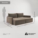 Ver imagem 3 de Sofá Cama sem Caixa Retrátil Reclinável Lunno D28 Mola Ensacada:Bouclê Marrom/200cm
