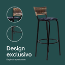 Ver imagem 4 de Kit 5 Bancos para Bancada Banqueta Alta Cappuccino Balcão Cozinha Bistrô Área Gourmet Churrasqueira