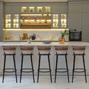 Ver imagem 6 de Kit 5 Bancos para Bancada Banqueta Alta Cappuccino Balcão Cozinha Bistrô Área Gourmet Churrasqueira