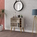 Ver imagem 3 de Adega Buffet Aparador Ohio Retrô cor Off White/Freijó