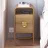 Mesa de Cabeceira Luna 2 Gavetas 30 Cm Pes Metalicos Hanover Dourado Artesano - 2