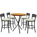 Ver imagem 1 de 4 Banquetas Forts Baixa Fibra Preto Alumínio com Bistrô e Assento Branco