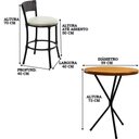 Ver imagem 3 de 4 Banquetas Forts Baixa Fibra Preto Alumínio com Bistrô e Assento Branco