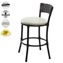 Ver imagem 4 de 4 Banquetas Forts Baixa Fibra Preto Alumínio com Bistrô e Assento Branco
