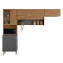 Ver imagem 2 de Cozinha Compacta Alba 6 Portas com Vidro Amêndola/grafito Prime Tx - Demóbile