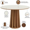 Ver imagem 4 de Mesa de Jantar Redonda Pés Ripado Orgânico 105cm Ceci D03 Off White Freijó - Lyam Decor