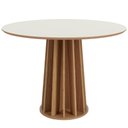 Ver imagem 1 de Mesa de Jantar Redonda Pés Ripado Orgânico 105cm Ceci D03 Off White Freijó - Lyam Decor